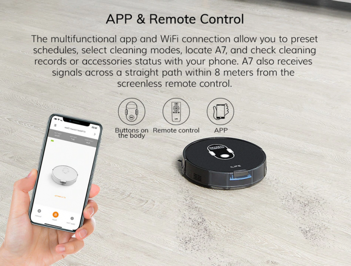 Aspirator Robot ILIFE A7 cu control de la distanta prin aplicatie si telecomanda [6]