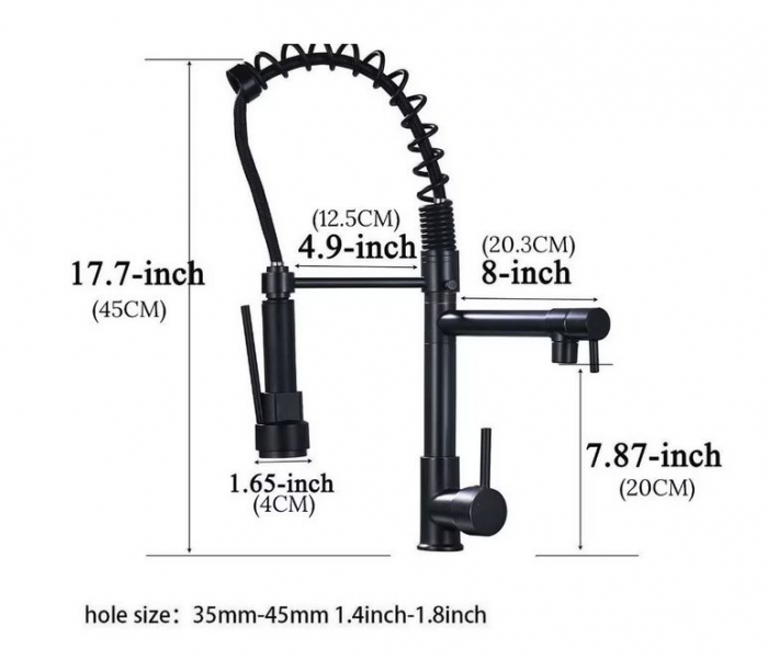 Baterie Chiuveta Cu Arc, AquaSpa, Finisaj Negru, Led [6]