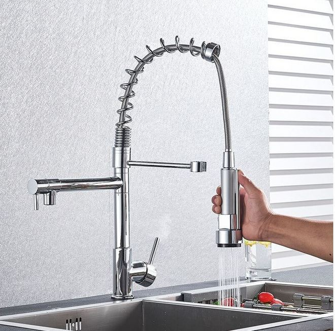 Baterie Chiuveta Cu Arc, AquaSpa, Rotativa, 360, Finisaj Negru Crom [2]
