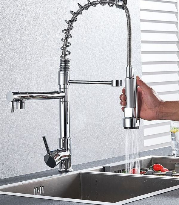 Baterie Chiuveta Cu Arc, AquaSpa, Rotativa, 360, Finisaj Negru Crom [5]