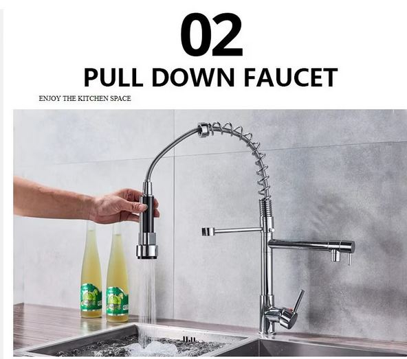 Baterie Chiuveta Cu Arc, AquaSpa, Rotativa, 360, Finisaj Negru Crom [7]
