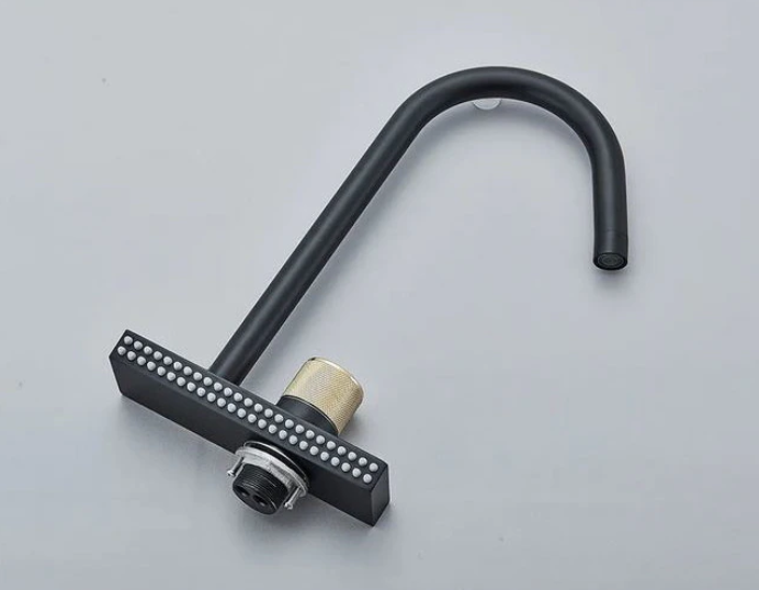 Baterie de bucatarie cu sistem de curgere tip cascada, cu 2 moduri de curgere a apei, negru mat, AquaSpa [6]