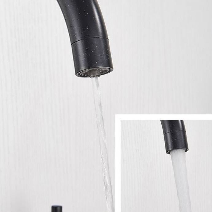 Baterie de bucatarie pentru apa purificata, cu 2 functii, negru cu picatele, Tip B, AquaSpa [2]