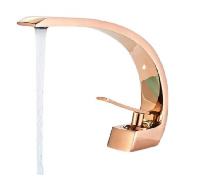 Baterie lavoar baie, Rose-Gold, curbata in forma de C [3]