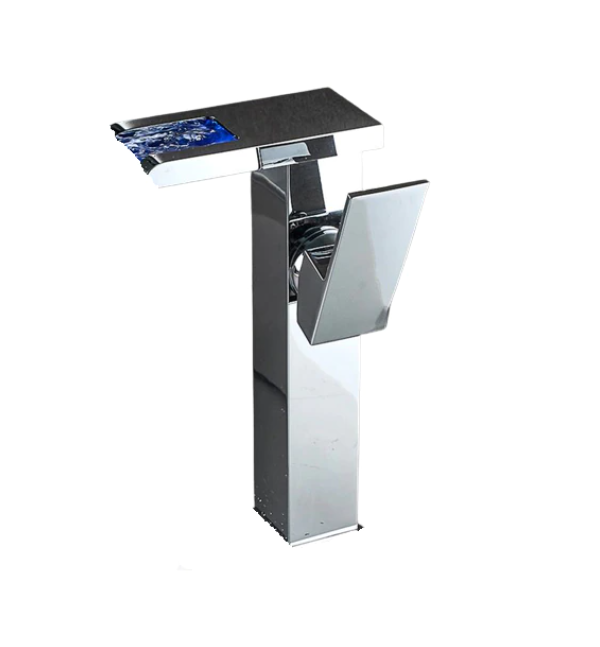 Baterie Lavoar crom, cu Led, tip Cascada, 12.5 cm inaltime, AquaSpa [1]