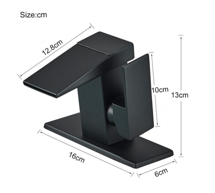 Baterie Lavoar neagra, cu display digital, 13 cm inaltime, AquaSpa [3]