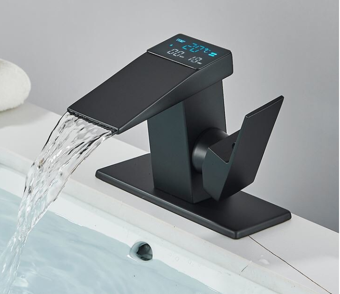 Baterie Lavoar neagra, cu display digital, 13 cm inaltime, AquaSpa [2]