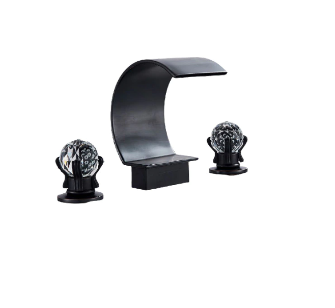 Baterie neagra tip cascada cu manere din cristal [1]