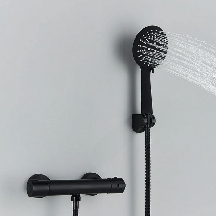 Baterie sanitara cu termostat, pentru cada sau cabina dus, negru mat, Tip B, AquaSpa [2]