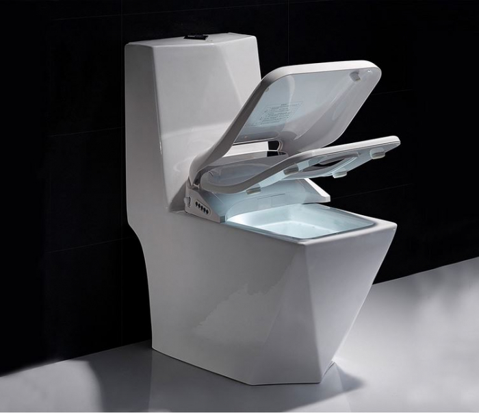 Capac WC Inteligent cu display ,Patrat, Telecomanda, Functie Bideu,Masaj, Incalzire Colac, Female Wash [9]