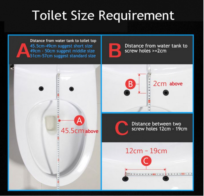 Capac WC Inteligent cu telecomanda, functie bideu, senzor miscare, masaj, incalzire colac, auto deschidere si inchidere, afisaj LCD, female wash, 49 cm lungime [8]