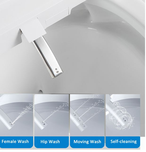 Capac WC Inteligent cu telecomanda, functie bideu, senzor miscare, masaj, incalzire colac, auto deschidere si inchidere, afisaj LCD, female wash, 49 cm lungime [7]