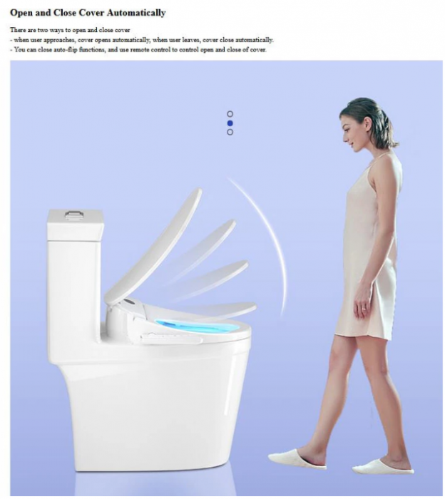 Capac WC Inteligent cu telecomanda, functie bideu, senzor miscare, masaj, incalzire colac, auto deschidere si inchidere, afisaj LCD, female wash, 505 mm lungime [4]