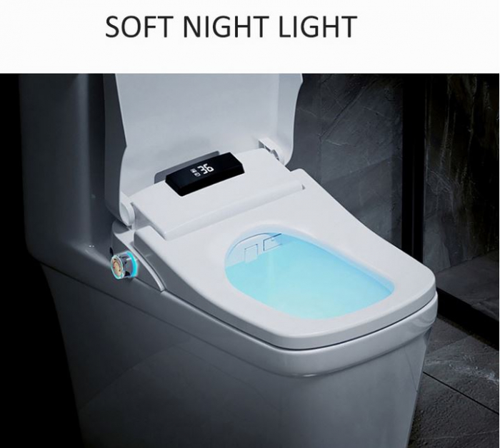 Capac WC Inteligent cu telecomanda,model patrat, functie bideu, senzor miscare, masaj, incalzire colac, auto deschidere si inchidere, afisaj LCD, female wash, 51 cm lungime [10]