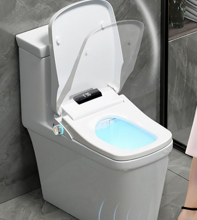 Capac WC Inteligent cu telecomanda,model patrat, functie bideu, senzor miscare, masaj, incalzire colac, auto deschidere si inchidere, afisaj LCD, female wash, 51 cm lungime [17]