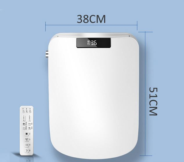 Capac WC Inteligent cu telecomanda,model patrat, functie bideu, senzor miscare, masaj, incalzire colac, auto deschidere si inchidere, afisaj LCD, female wash, 51 cm lungime [19]