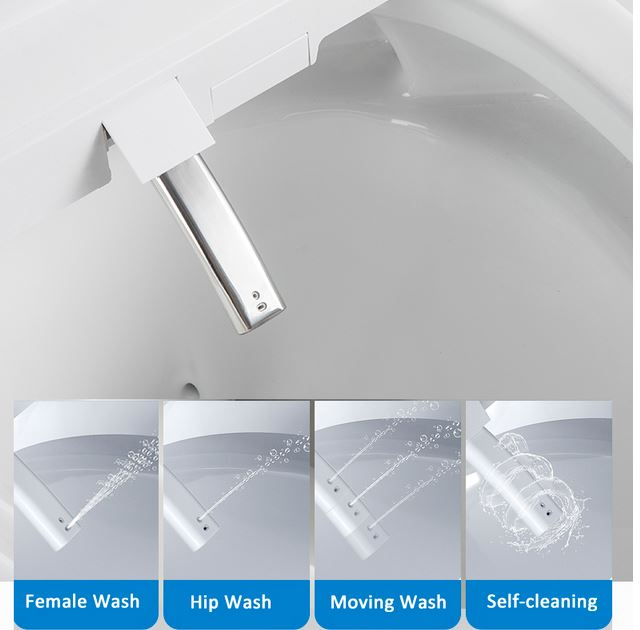 Capac WC Inteligent cu telecomanda,model patrat, functie bideu, senzor miscare, masaj, incalzire colac, auto inchidere, afisaj LCD, female wash, 51 cm lungime [9]