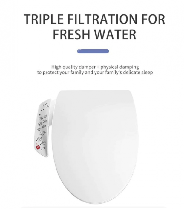 Capac WC Inteligent EcoFresh , Functie Bideu, Incalzire Colac, Female Wash, auto inchidere, Control Lateral, 476 mm Lungime [4]