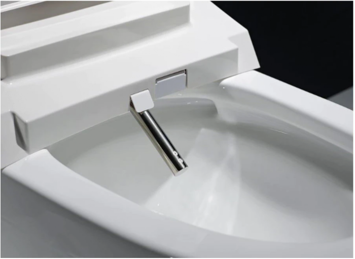 Capac WC Inteligent Telecomanda, Functie Bideu, Senzor Miscare, Masaj, Incalzire Colac, Female Wash, Alb-Gold, 510 mm Lungime [4]