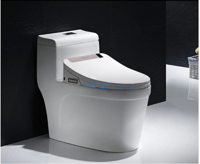 Capac WC Inteligent Telecomanda, Functie Bideu, Senzor Miscare, Masaj, Incalzire Colac, Female Wash, Alb-Gold, 510 mm Lungime [6]