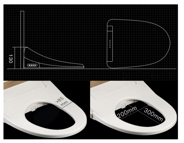 Capac WC Inteligent Telecomanda, Functie Bideu, Senzor Miscare, Masaj, Incalzire Colac, Female Wash, Display Led [6]