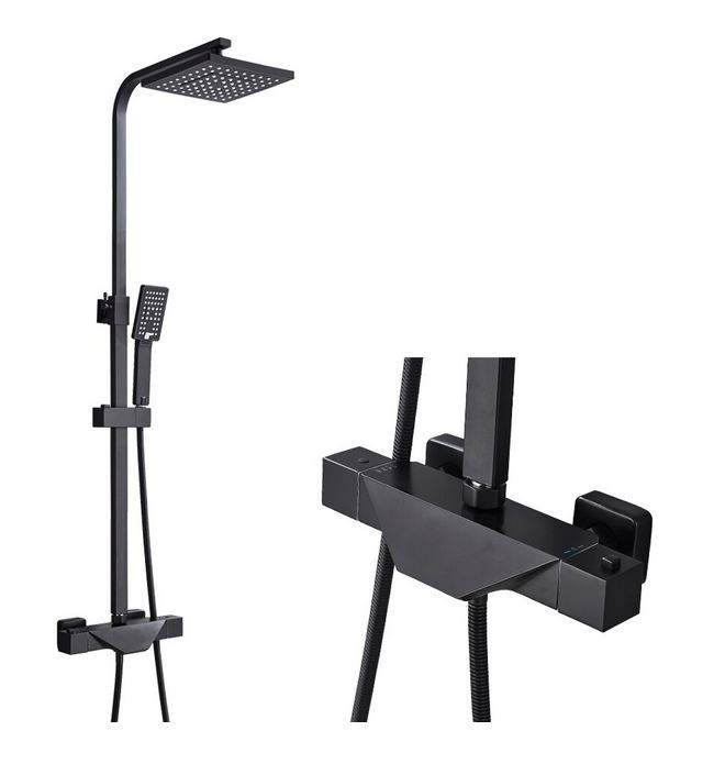 Coloana De dus,Negru,Baterie cu termostat, AquaSpa [9]