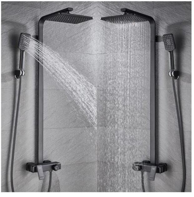 Coloana De dus,Negru,Cu baterie,Fixa,AquaSpa,3 Functii [3]