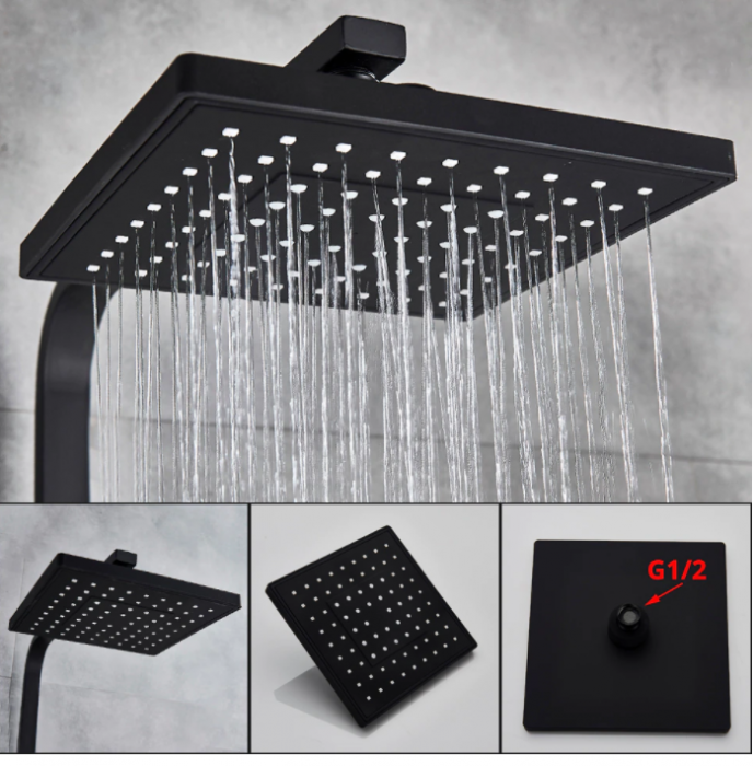 Coloana De dus Retro cu baterie, AquaSpa, Negru, Fixa [3]
