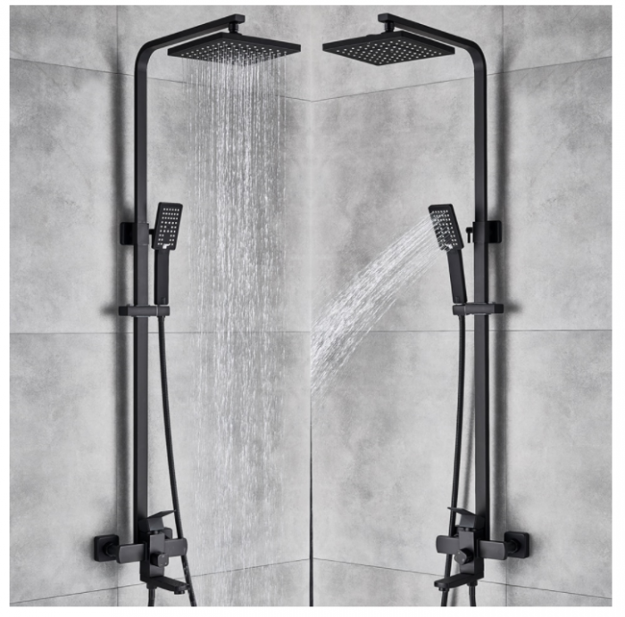 Coloana De dus Retro cu baterie, AquaSpa, Negru, Fixa [10]