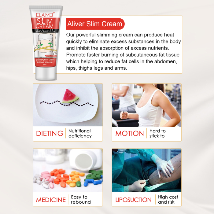 Crema Anticelulitica Elaimei® pentru talie, abdomen, brate, fund, picioare, Slim&Detox [8]