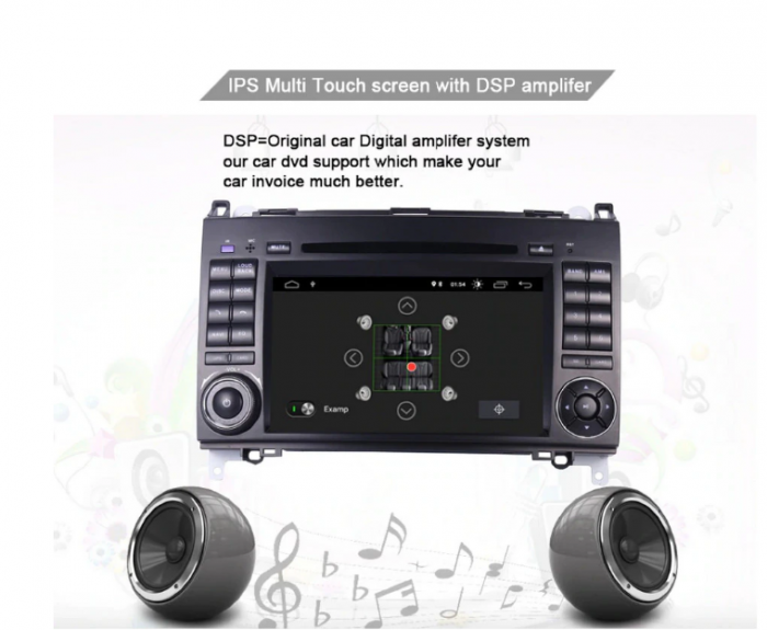 Navigatie 7 Inch Android 9.0 Pentru Mercedes / Benz / Sprinter / W209 / W169 / Viano / Vito / B200, Quad Core [2]
