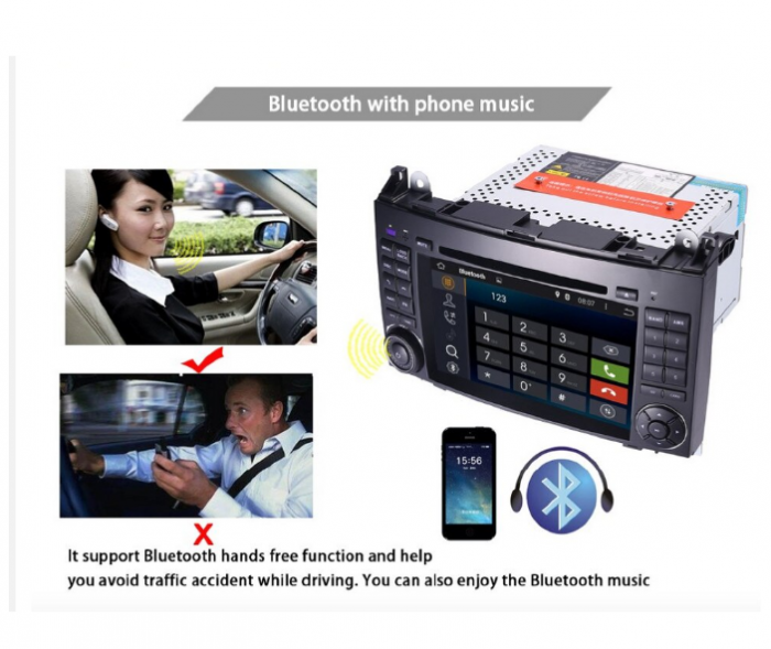 Navigatie 7 Inch Android 9.0 Pentru Mercedes / Benz / Sprinter / W209 / W169 / Viano / Vito / B200, Quad Core [5]