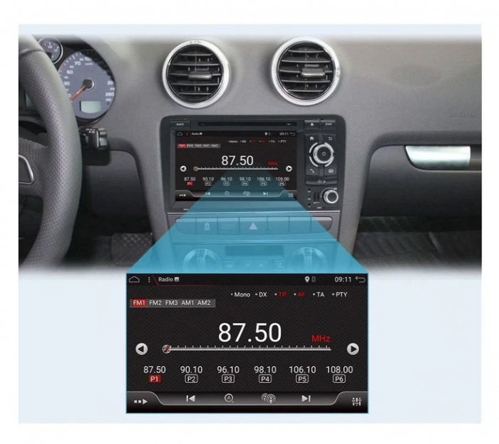 Navigatie Android 10.0 Audi, A3,S3, 2006-2011. Quad Core, Waze, 4g, WiFI, 2G+32GB [2]