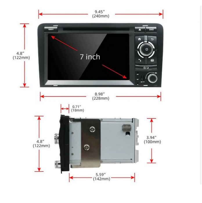 Navigatie Android 10.0 Audi, A3,S3, 2006-2011. Quad Core, Waze, 4g, WiFI, 2G+32GB [3]