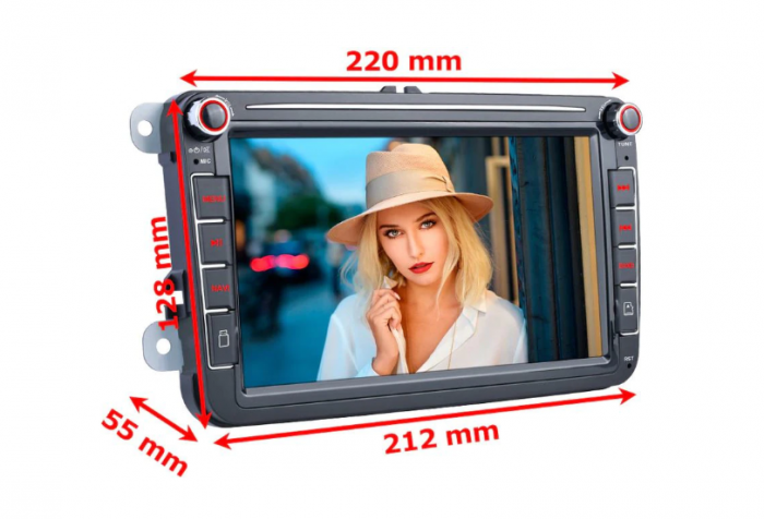 Navigatie Android 8.0,DVD,GPS,MKD,Volkswagen,Skoda Octavia,Golf 5 6,Touran,Passat B6,Jetta,Polo,Tiguan, 8 inch [2]