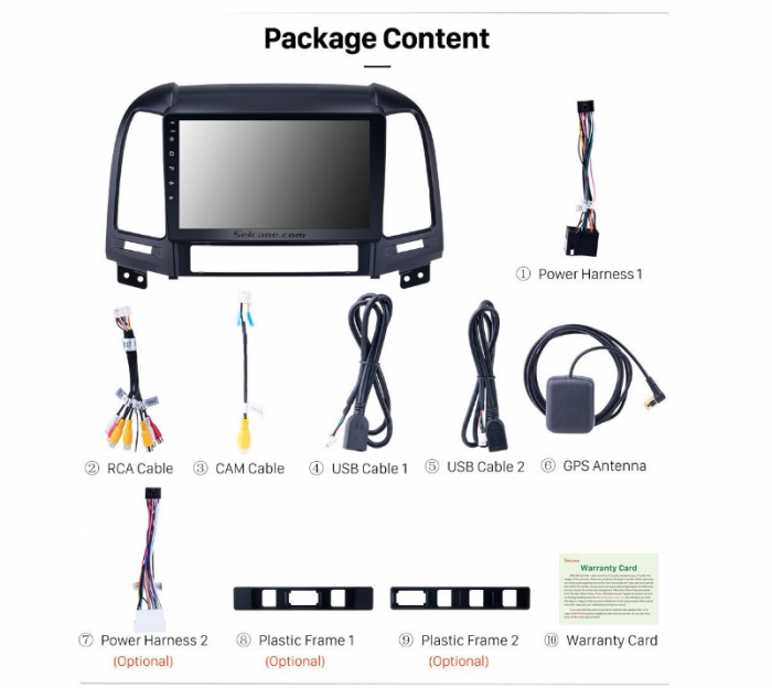 Navigatie Android 8.1, Octa-Core,Wi-Fi,Bluetooth, Waze, Hyundai Santa Fe, 2005-2012,9 Inch, Rama Adaptoare [2]