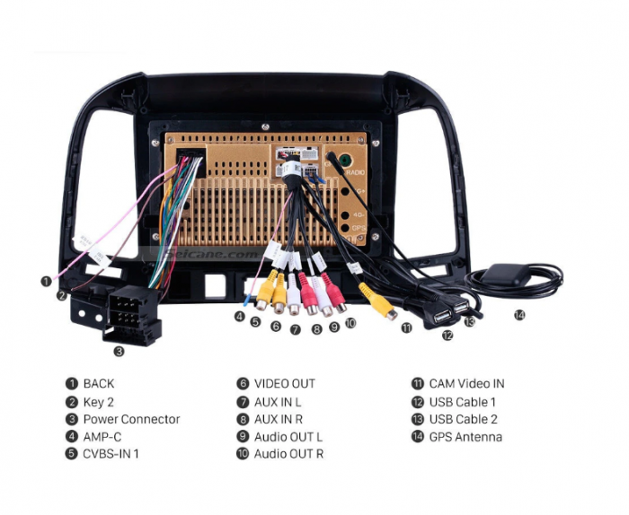 Navigatie Android 8.1, Octa-Core,Wi-Fi,Bluetooth, Waze, Hyundai Santa Fe, 2005-2012,9 Inch, Rama Adaptoare [5]