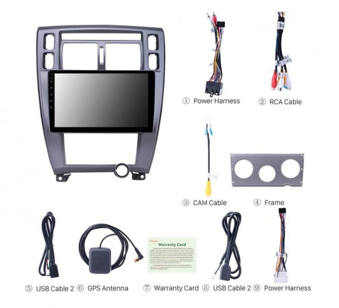 Navigatie Android 8.1, Octa-Core,Wi-Fi,Bluetooth, Waze, Hyundai Tucson, 2006-2013 ,9 Inch, Rama Adaptoare [4]