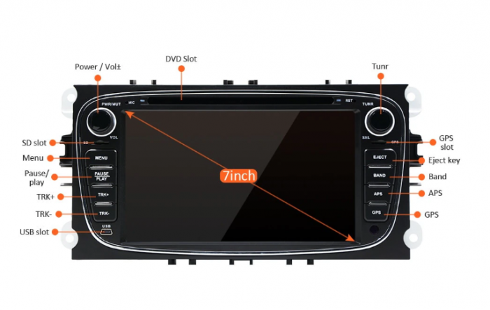 Navigatie Android 8.1 Quad Core Ford Focus,Mondeo,Galaxy,WiFI,7 inch, Camera Marsarier Cadou [4]