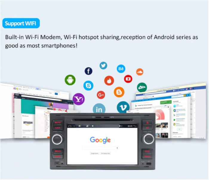 Navigatie Android 9.0, Octa-Core, 7 inch, 2G Ram+32Gb ROM, Ford Mondeo,Focus,Transit,C-MAX,S-MAX,Fiesta,Kuga,Transit,Fusion [5]