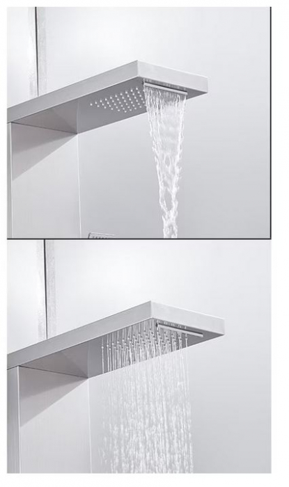 Panel de dus cu hidromasaj "Simple luxe ", Inox mat, Termumetru,Rotativ canal de scurgere de alama [2]