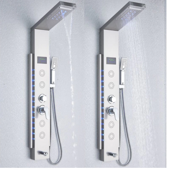 Panel de Dus Multifunctional cu LED,AquaSpa,Gri, efect de ploaie,sistem de masaj [4]