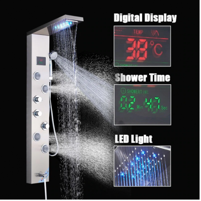 Panel de Dus Multifunctional cu LED,efect de ploaie,sistem de masaj,jeturi SPA, AquaSpa [5]