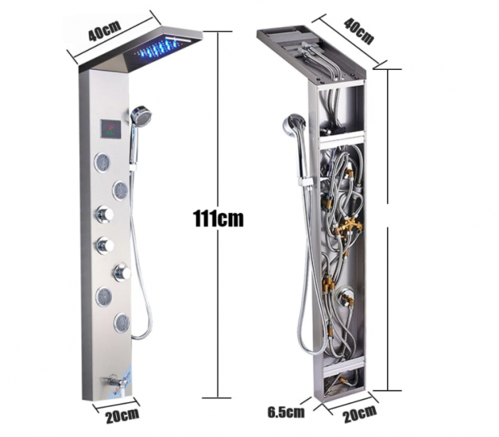Panel de Dus Multifunctional cu LED,efect de ploaie,sistem de masaj,jeturi SPA, AquaSpa [2]