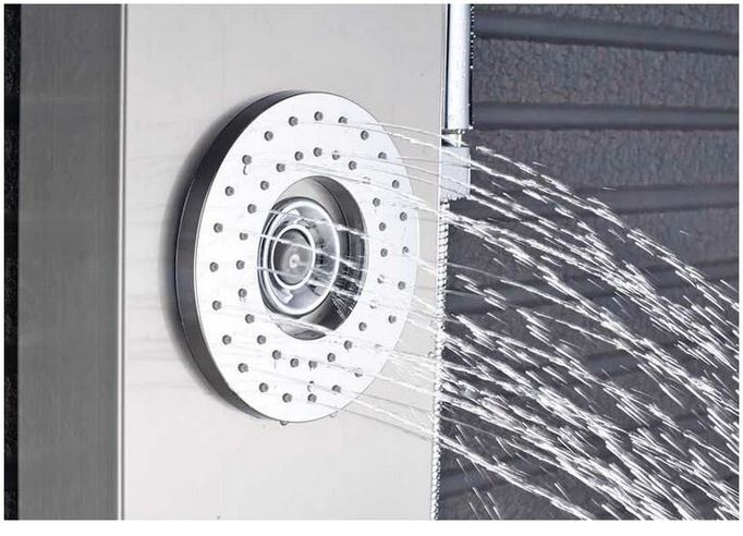 Panel de Dus Multifunctional cu LED, Gri, Duze rotative, Ecran de temperatura, efect de ploaie, sistem de masaj, jeturi SPA, AquaSpa, Functie de Bideu [7]