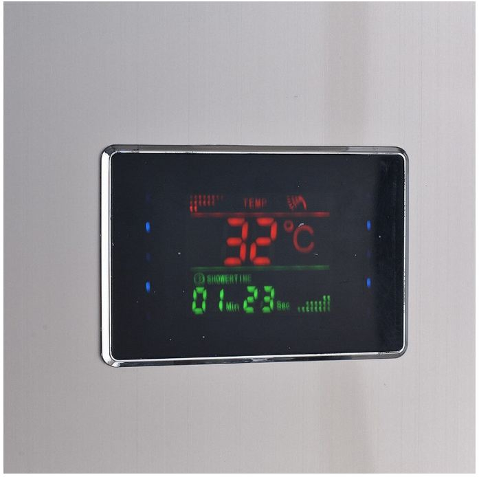Panel de Dus Multifunctional cu LED, Gri, (ecran de temperatura), efect de ploaie, sistem de masaj, jeturi SPA, AquaSpa [7]
