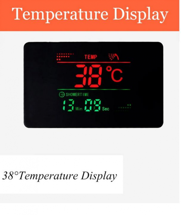 Panel de Dus Multifunctional cu LED, Negru, Ecran de temperatura, efect de ploaie, sistem de masaj, jeturi SPA, AquaSpa [4]