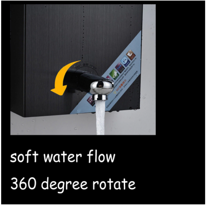 Panel de Dus Multifunctional, Negru(ecran de temperatura), efect de ploaie, sistem de masaj, jeturi SPA, AquaSpaPanel de Dus Multifunctional, Negru(ecran de temperatura), efect de ploaie, sistem de ma [4]