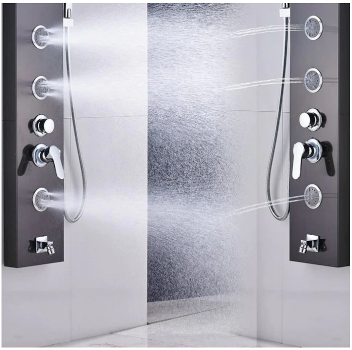 Panel de dus negru, cu functie cascada si jeturi de masaj, AquaSpa [4]