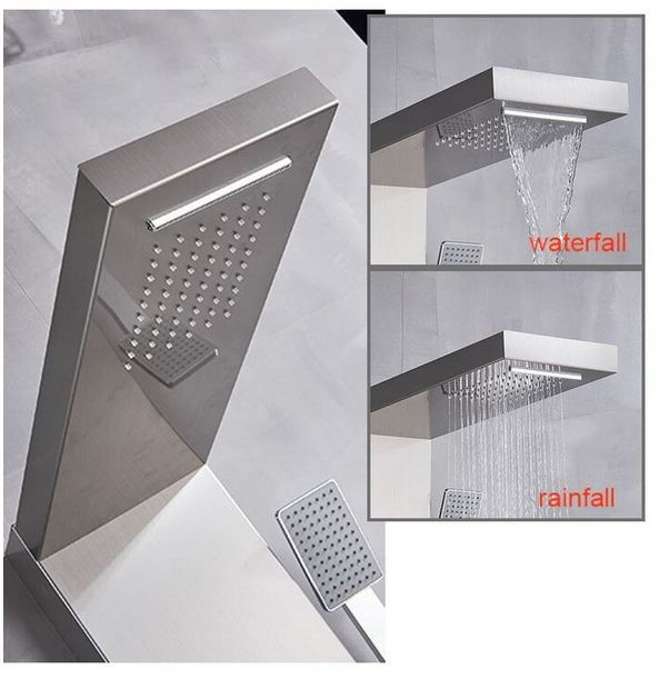 Panel de dus nichelat, cu functie cascada si jeturi de masaj, AquaSpa [4]